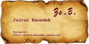 Zsirai Benedek névjegykártya