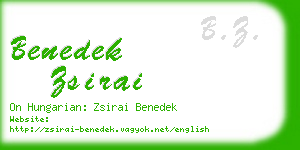 benedek zsirai business card